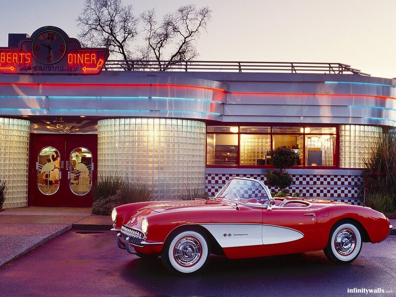 Red Classic Car — Nostalgic, Sunset