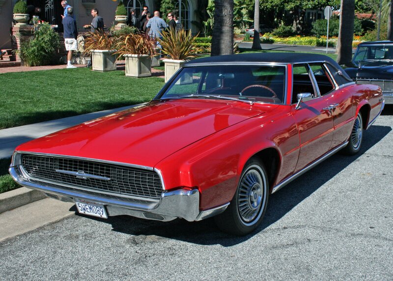 Red classic car on a sunny day