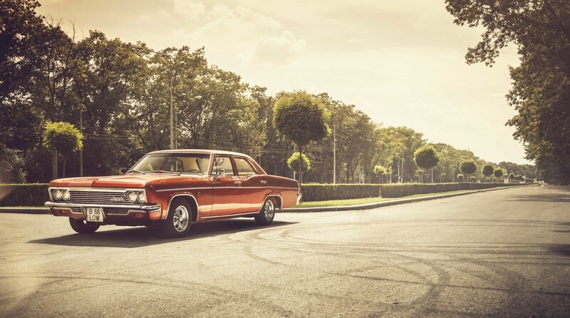 Red Classic Car — Orange
