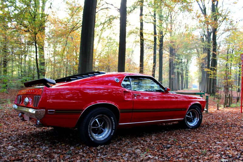 Red Classic Car — Serene, Autumn