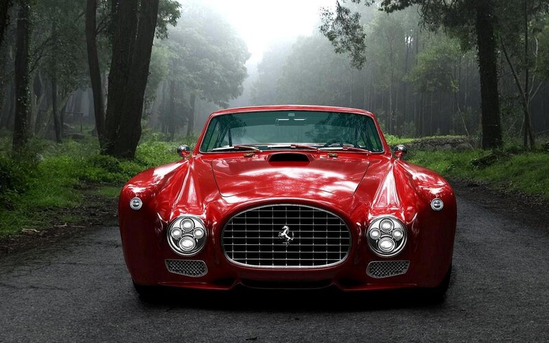 Red Classic Car — Serene, Morning