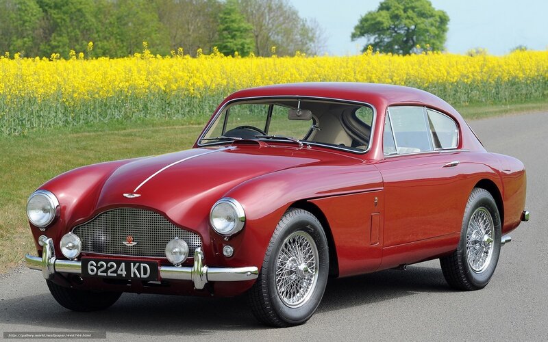 Red Classic Car — Serene, Spring, Photograph, Field of Flowers