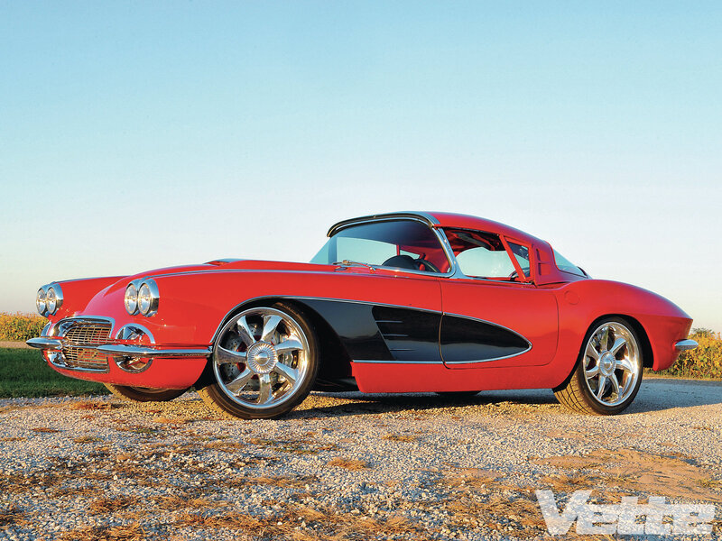 Red Classic Car — Serene, Sunset, Photograph, Gravel