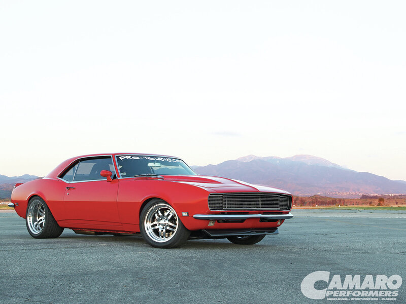 Red Classic Car — Serene, Sunset, Photograph, Mountains