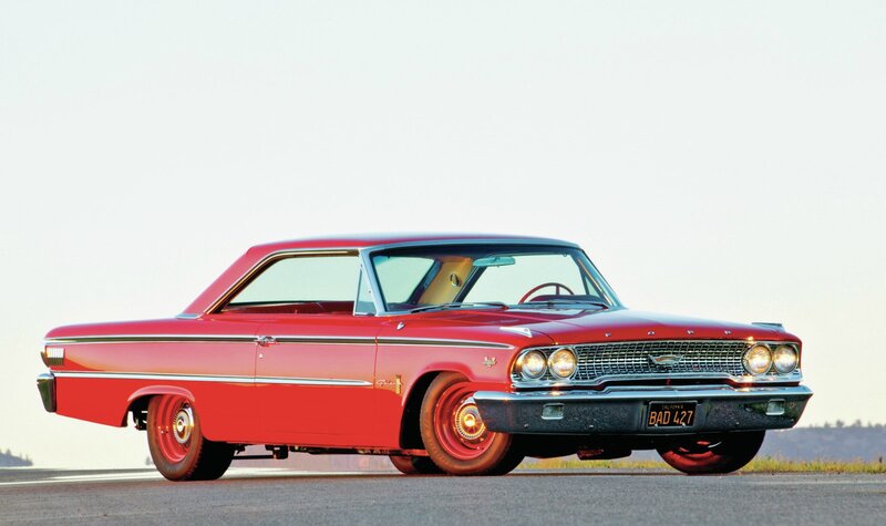 Red Classic Car — Serene, Sunset, Photograph, Road, Sky