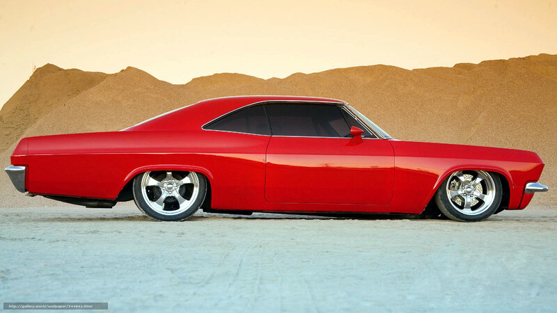 Red Classic Car — Serene, Sunset, Photograph, Sand Dunes