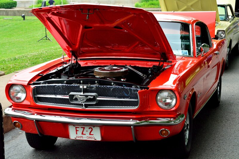 Red Classic Car — Showcase, Afternoon, Photograph, Engine
