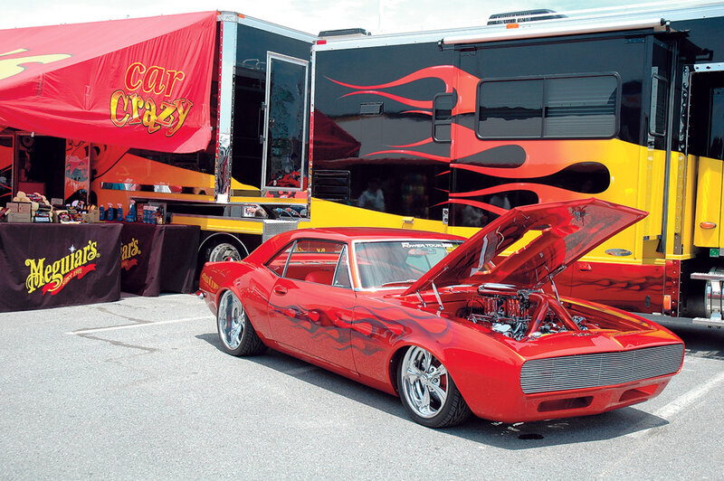 Red Classic Car — Showcase, Afternoon, Photograph, Trailer