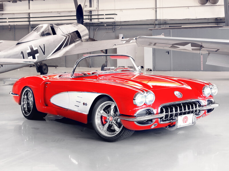 Red Classic Car — Showcase, Photograph, Airplane