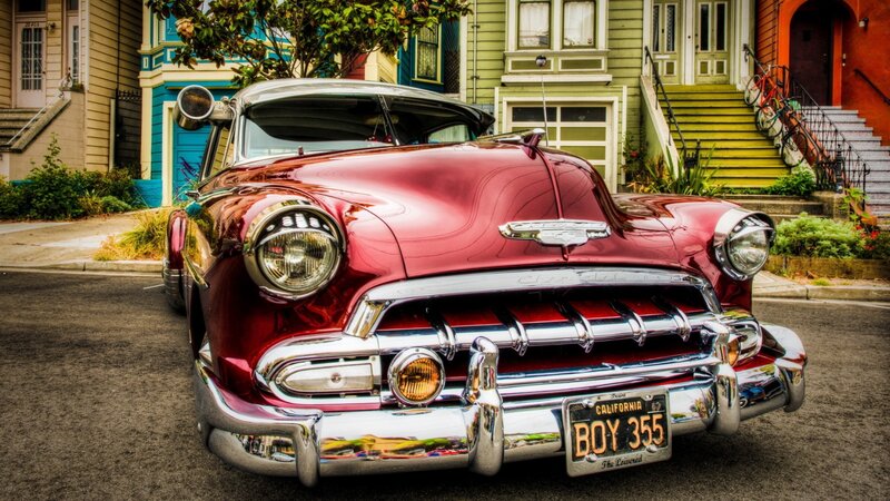 Red Classic Car — Vibrant, Afternoon
