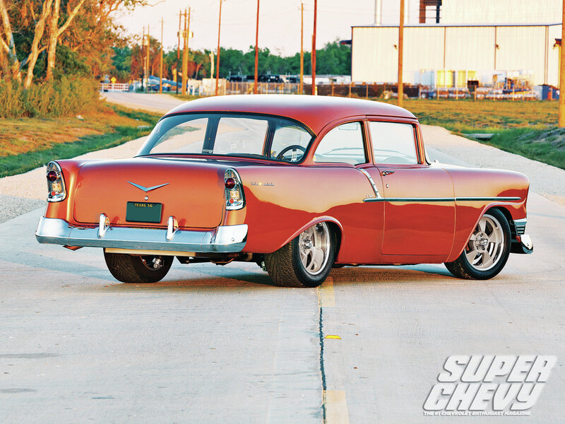 Red Classic Chevrolet — Calm, Sunset