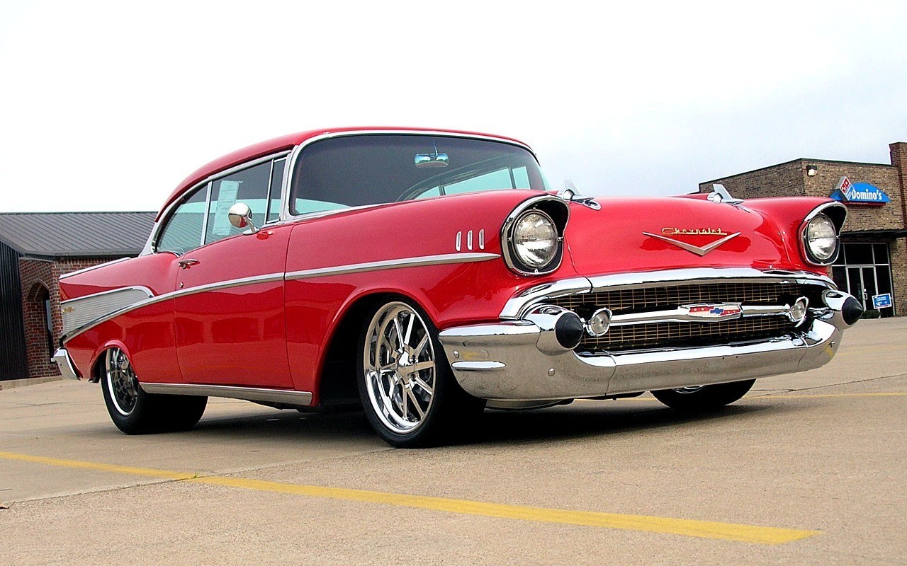 Red classic Chevrolet car