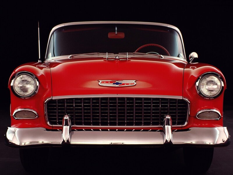 Red classic Chevrolet car