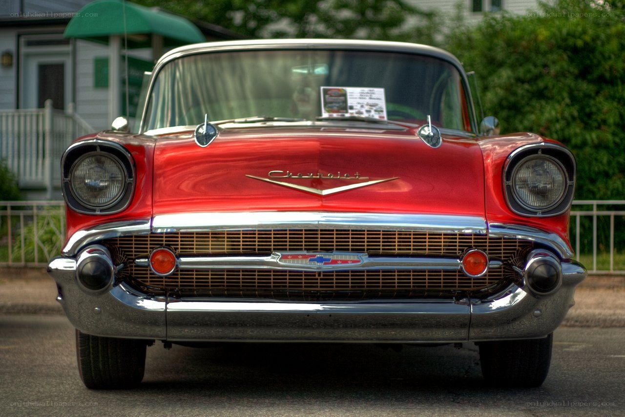 Red classic Chevrolet car