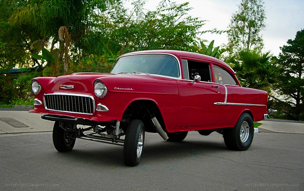 red classic chevrolet car