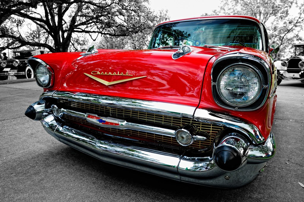 Red classic Chevrolet car