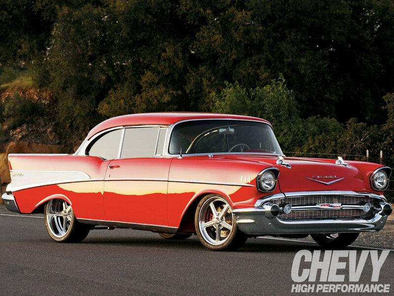 Red Classic Chevrolet — Dramatic, Sunset