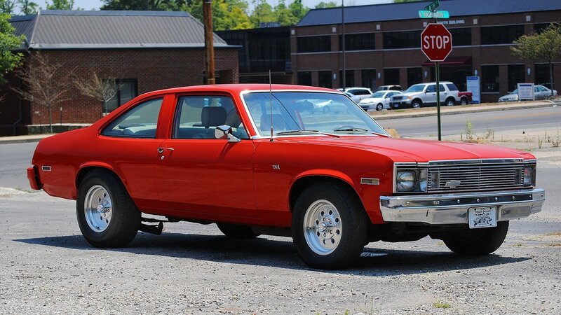 Red classic Chevrolet Nova