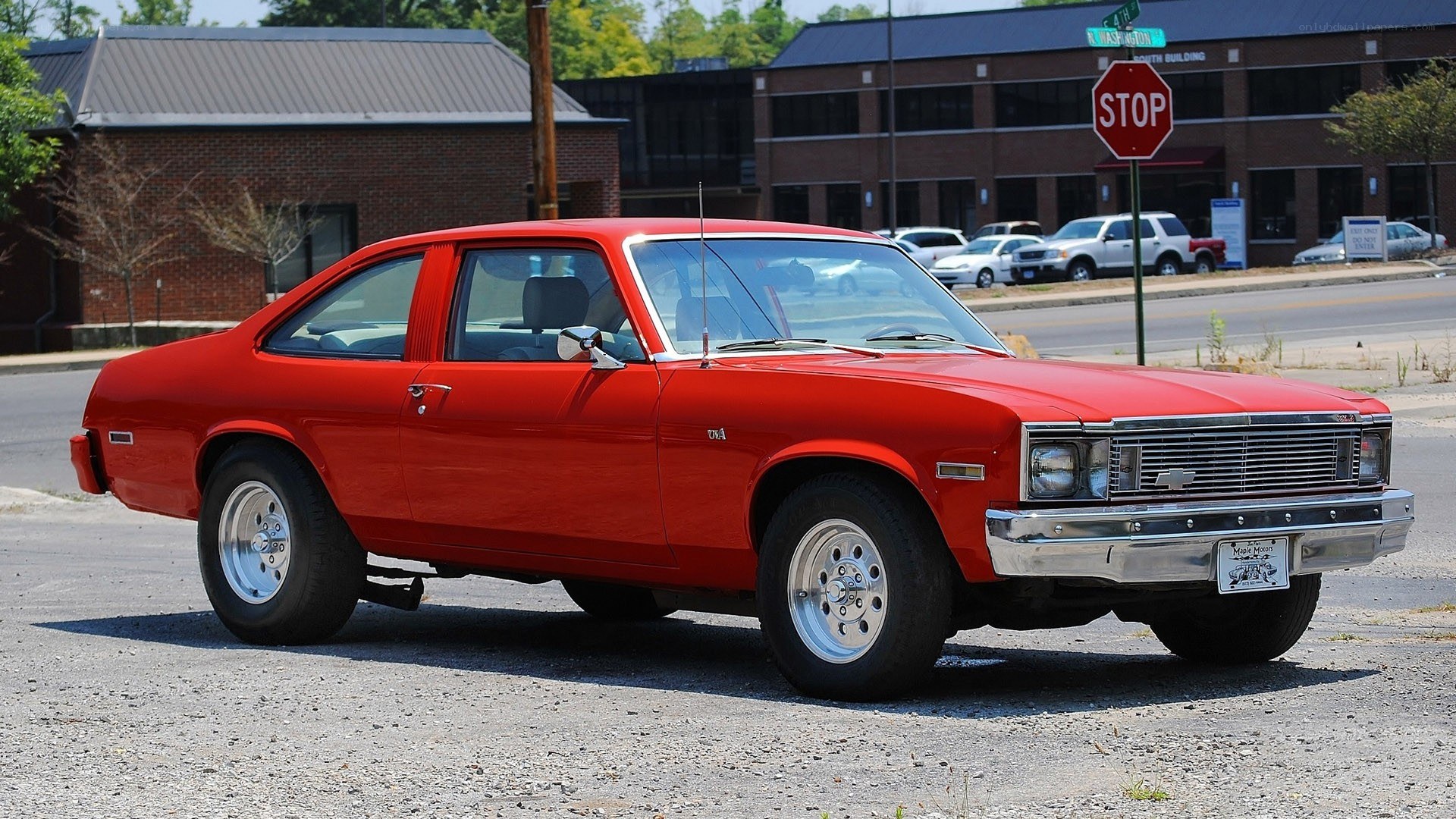 Red classic Chevrolet Nova
