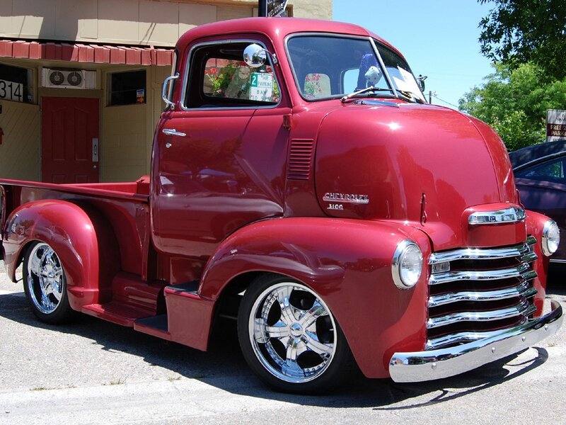 Red classic Chevrolet pickup truck
