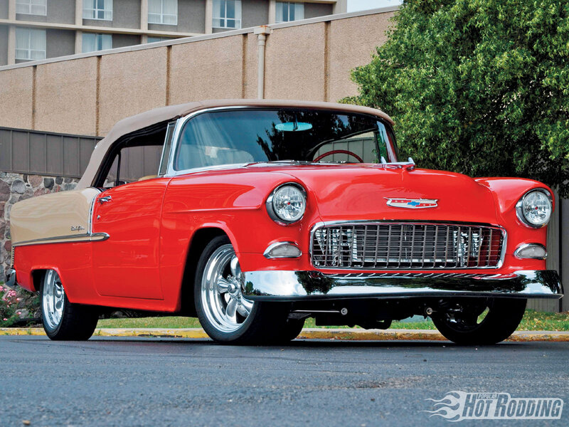 Red Classic Convertible — Calm, Afternoon, Photograph, Building