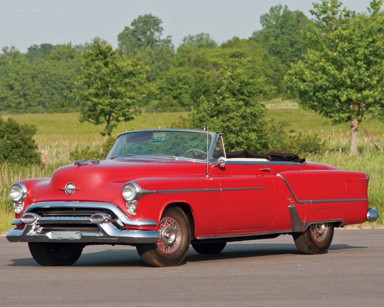 Red classic convertible car