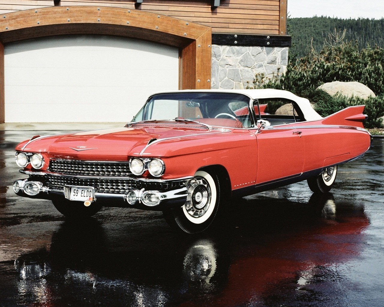 Red classic convertible car