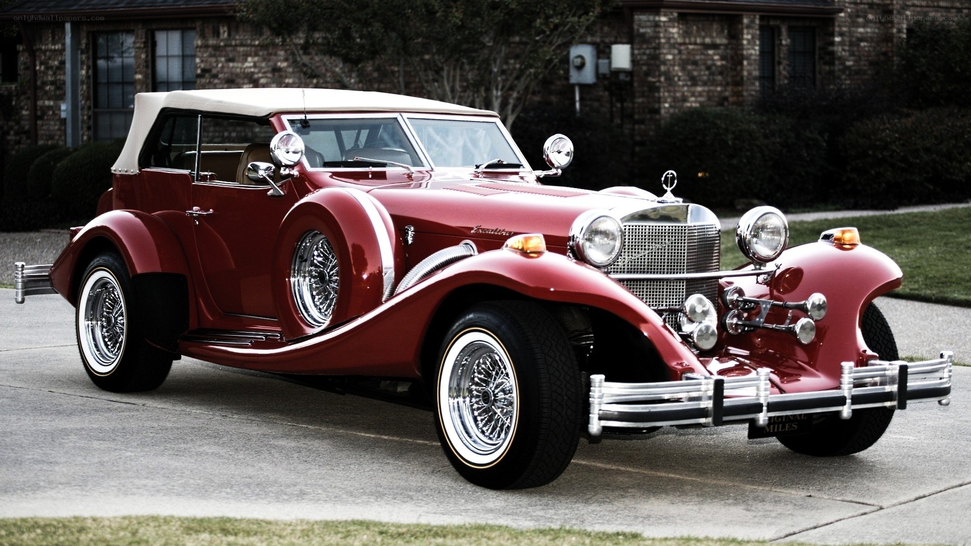 Red classic convertible car