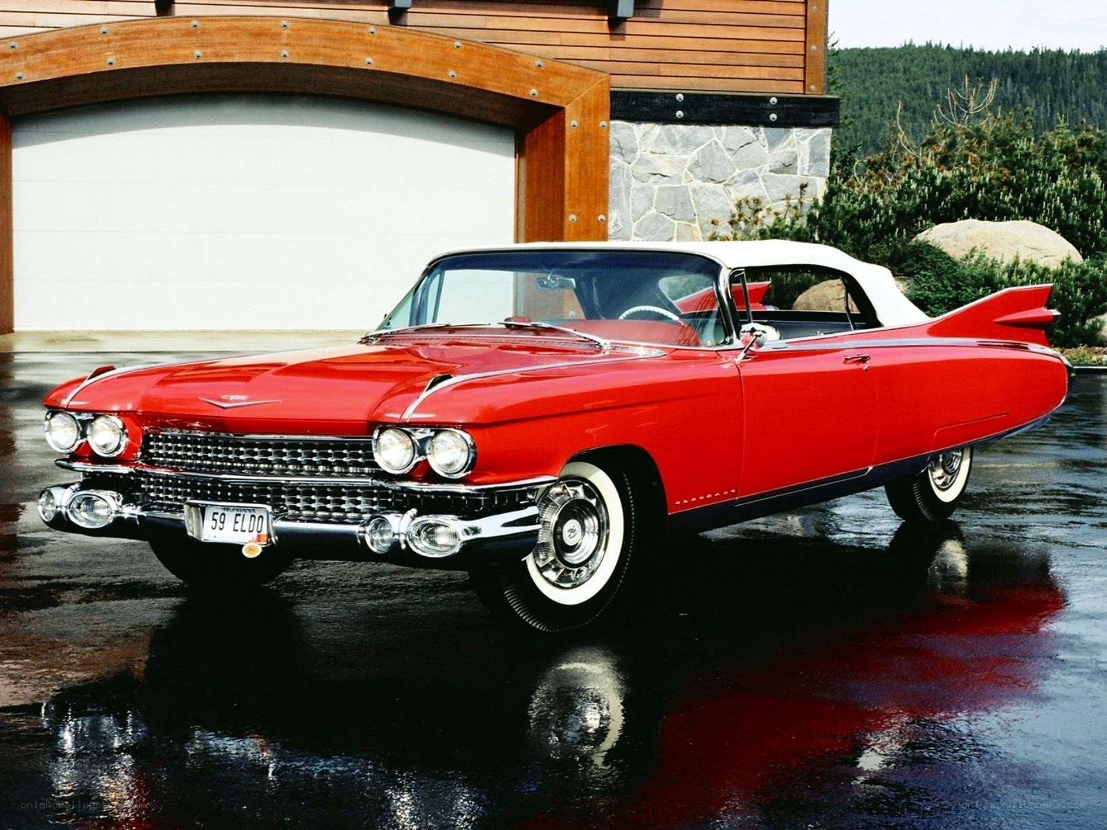 Red classic convertible car