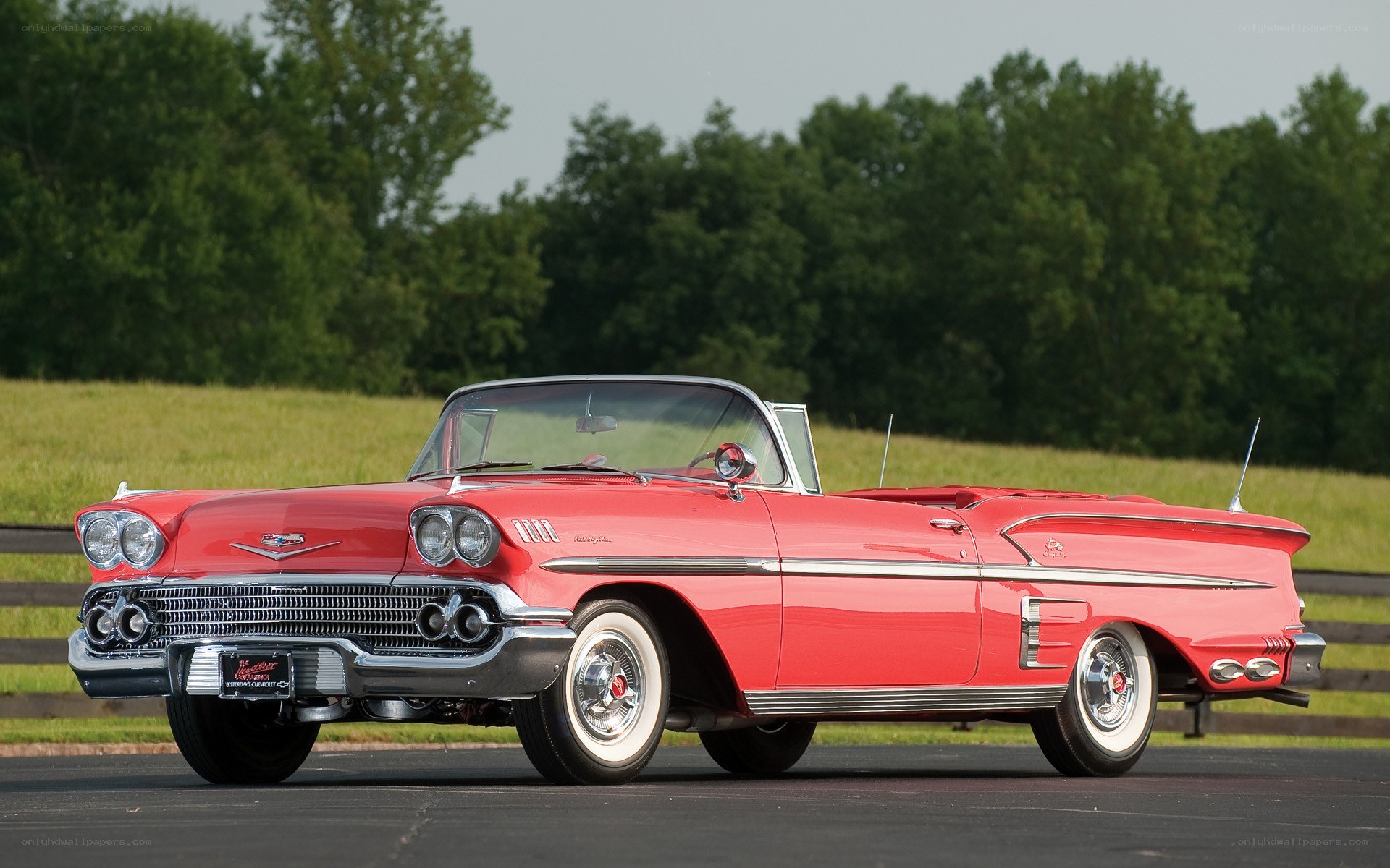 Red classic convertible car