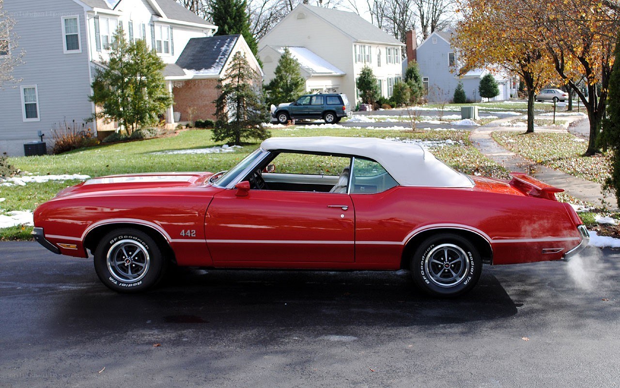Red classic convertible car
