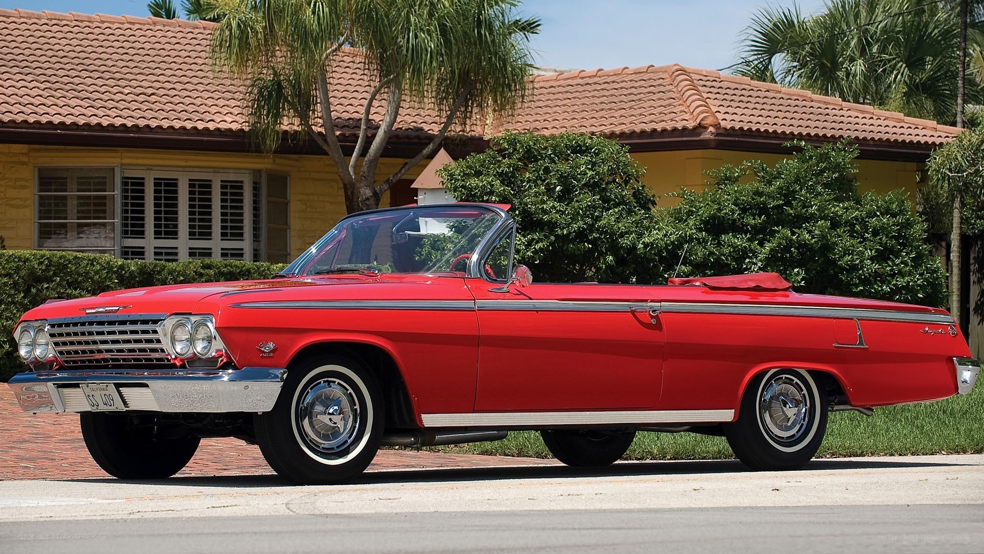 Red classic convertible car