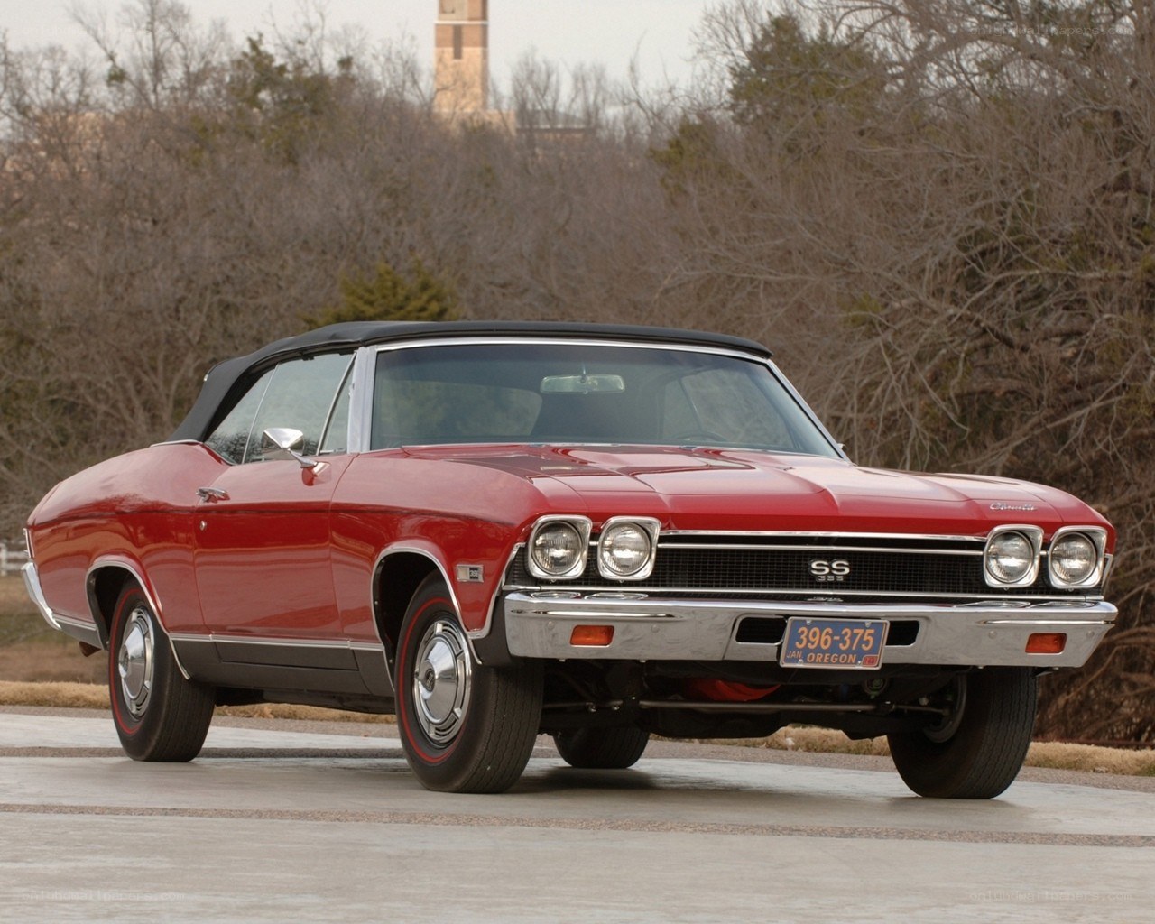 Red classic convertible car