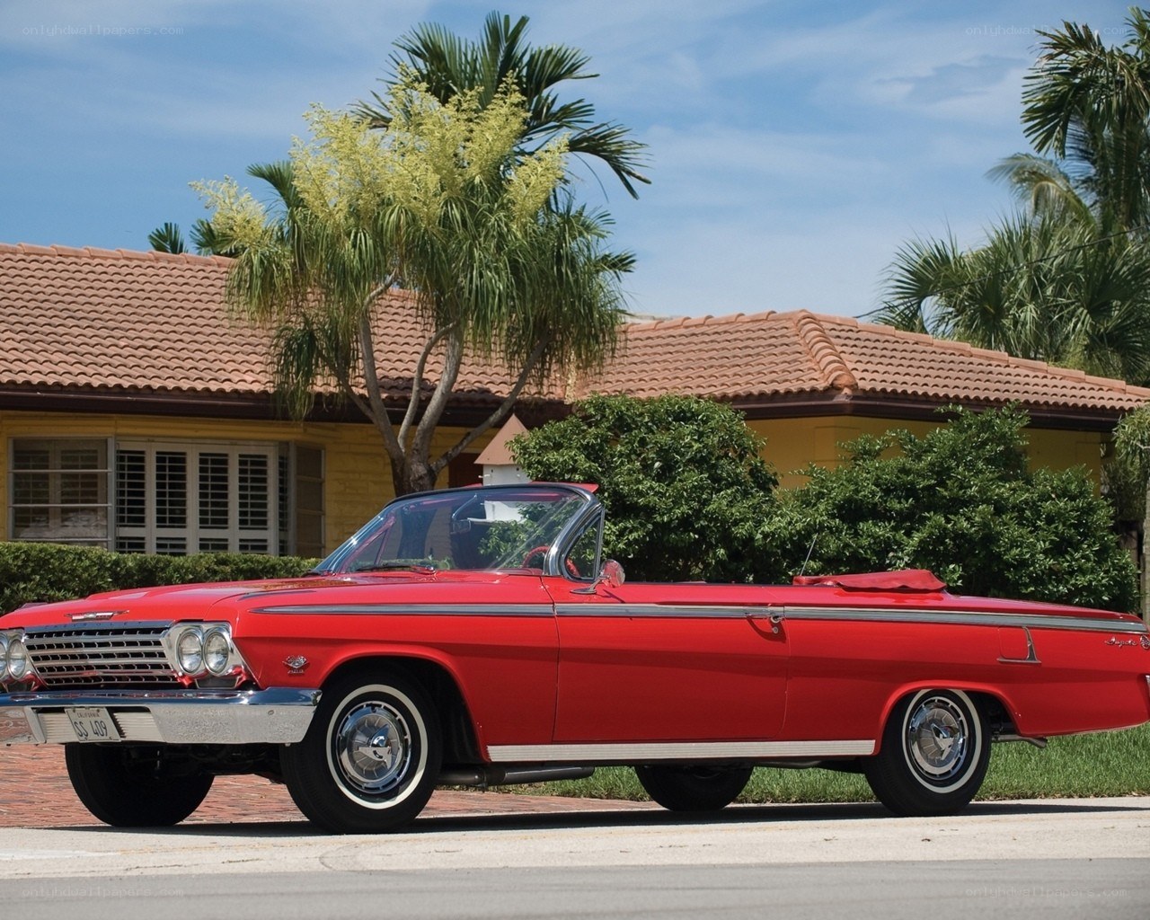 Red classic convertible car