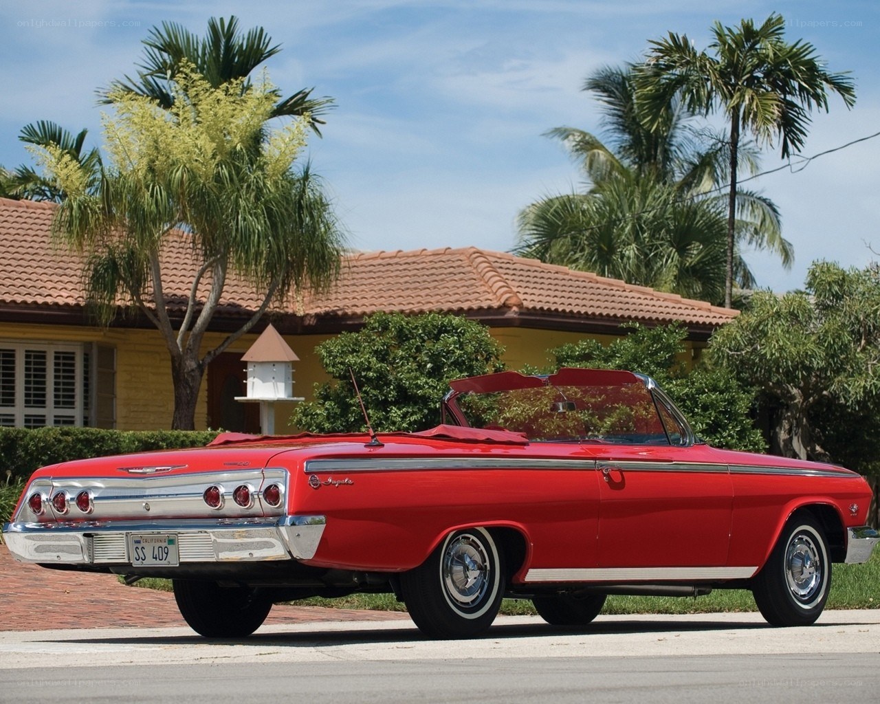 Red classic convertible car
