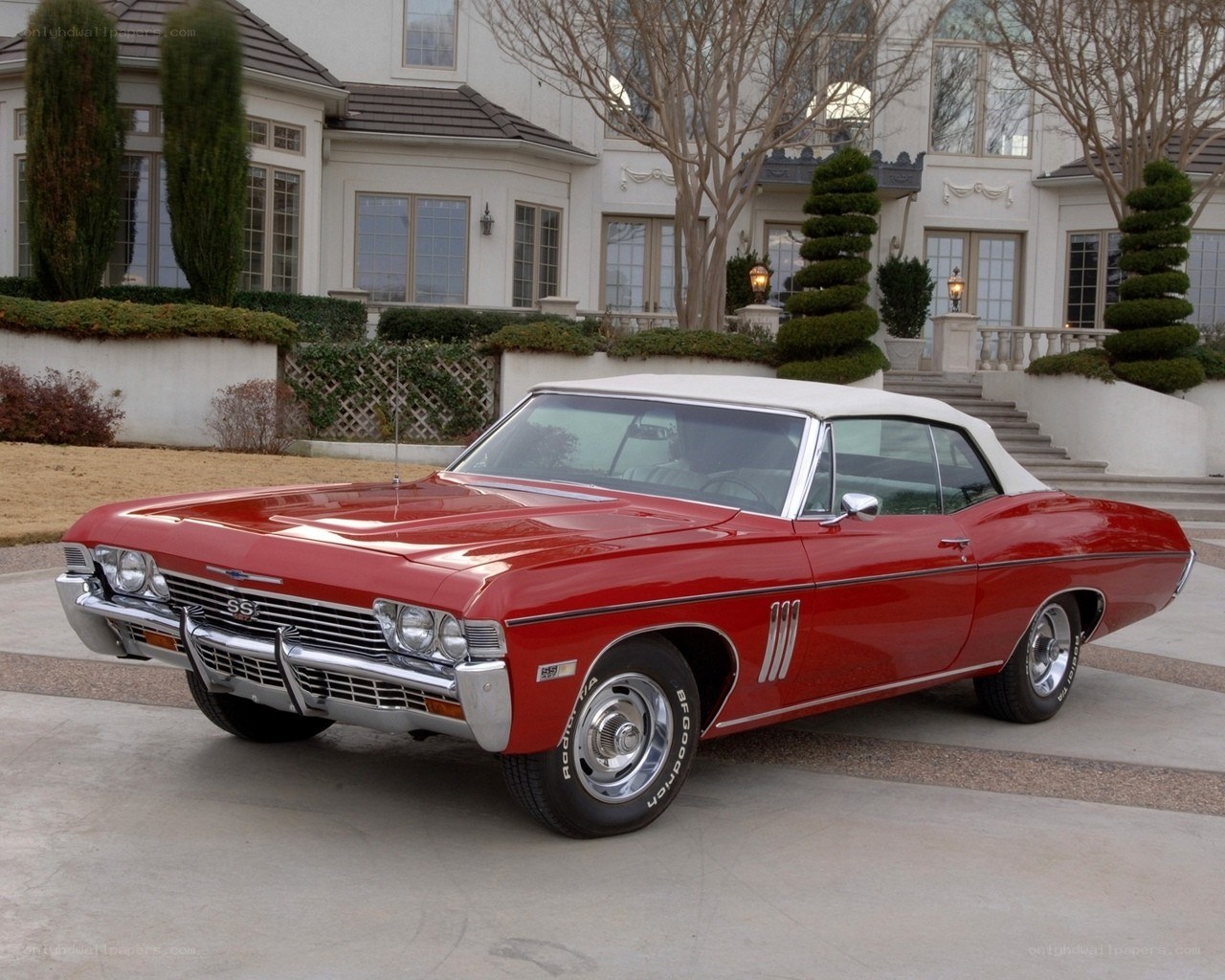 Red classic convertible car