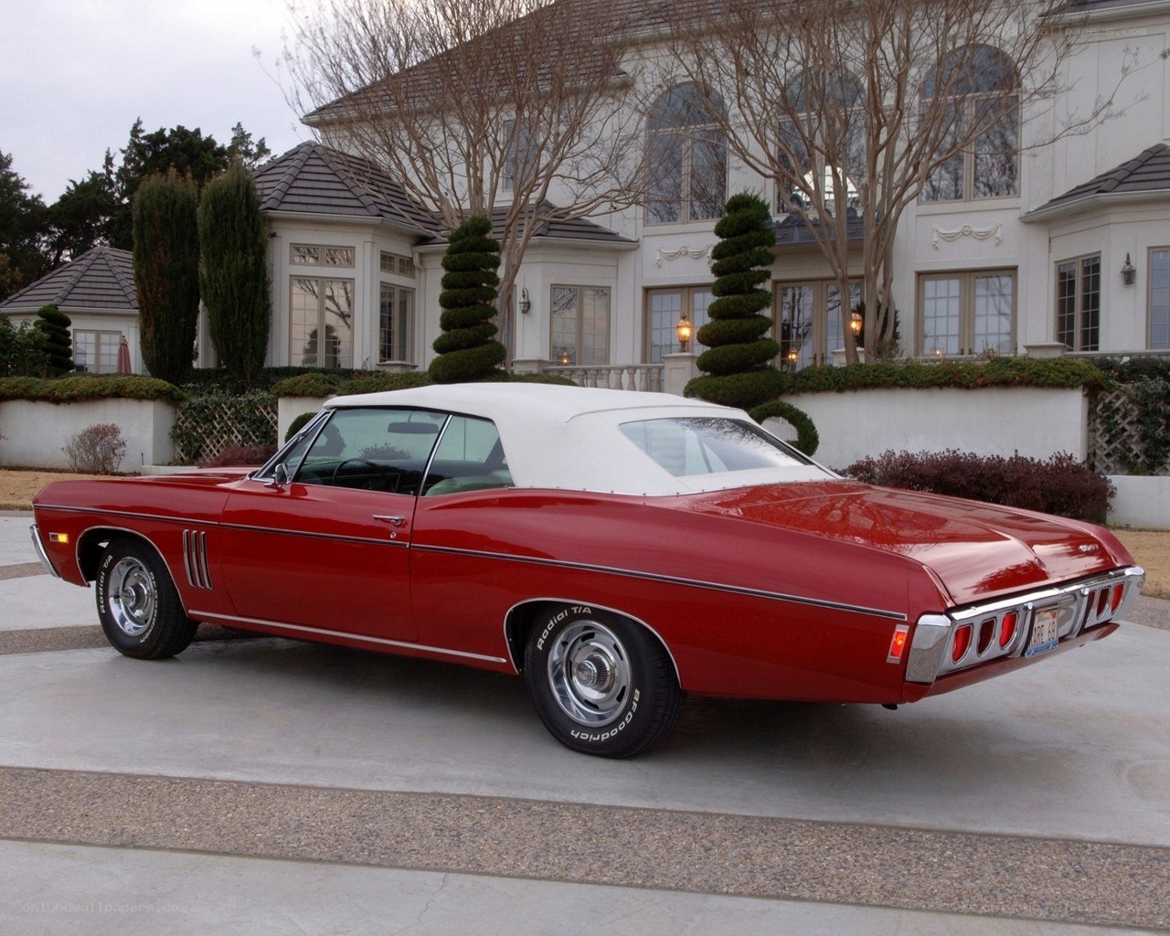Red classic convertible car