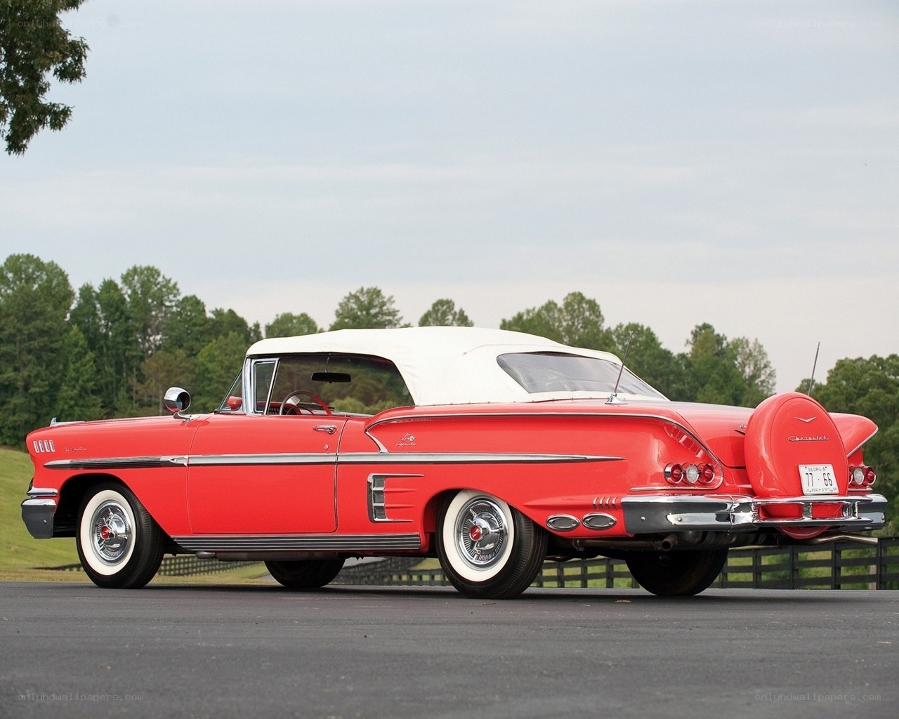 Red classic convertible car