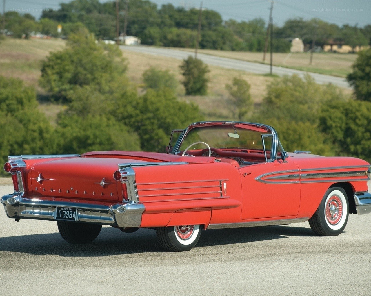 Red classic convertible car