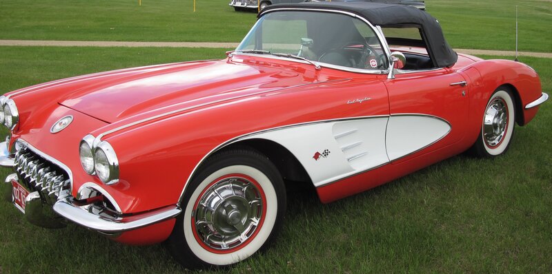 Red Classic Convertible Car — Calm, Afternoon, Photograph