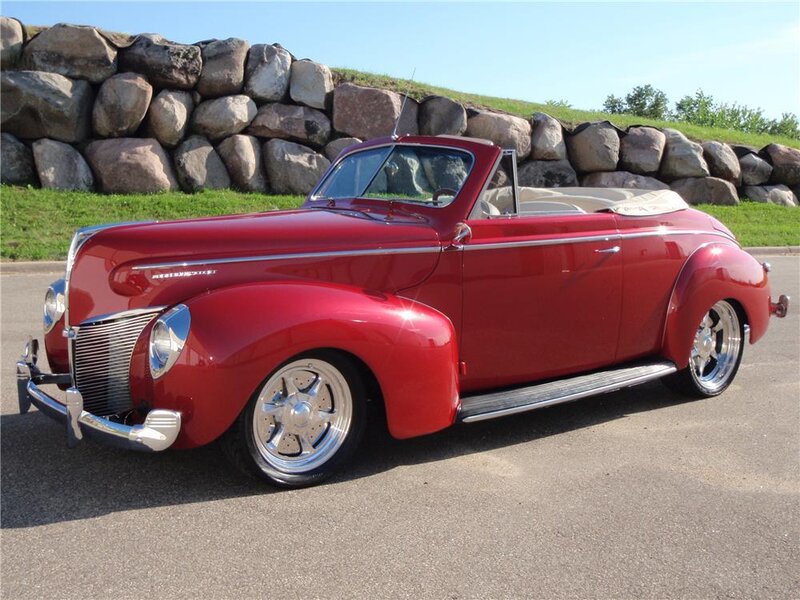 Red Classic Convertible Car — Calm, Afternoon