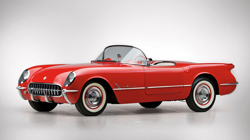 Red Classic Convertible Car — Neutral, Photograph, White-walled Tires