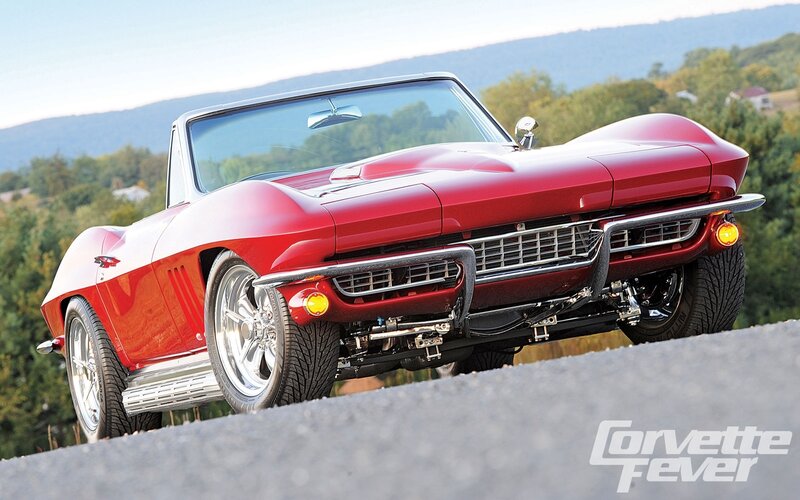 Red Classic Convertible — Dramatic, Afternoon, Photograph, Mountains