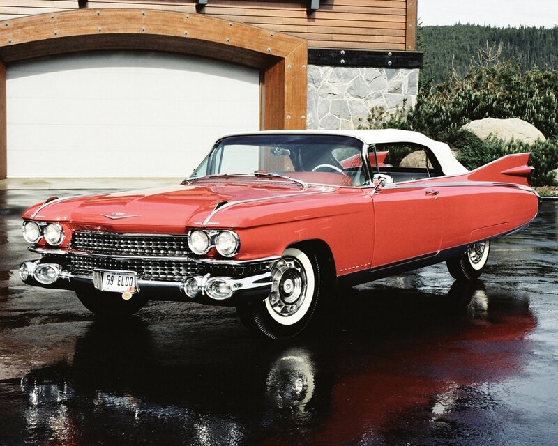 Red Classic Convertible — Dramatic, Photograph, Garage