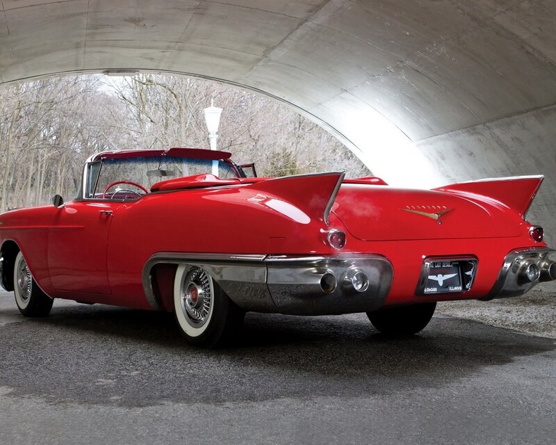 Red Classic Convertible — Dramatic, Winter