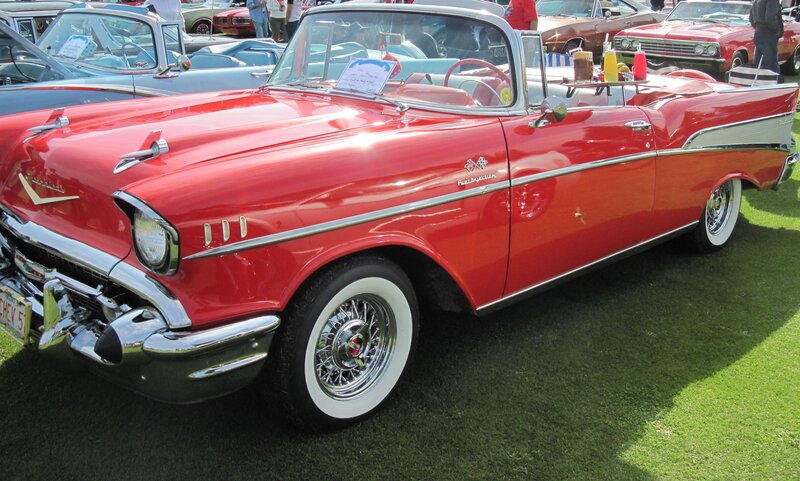 Red Classic Convertible — Outdoor, Afternoon, Photograph, Car Show, Grass