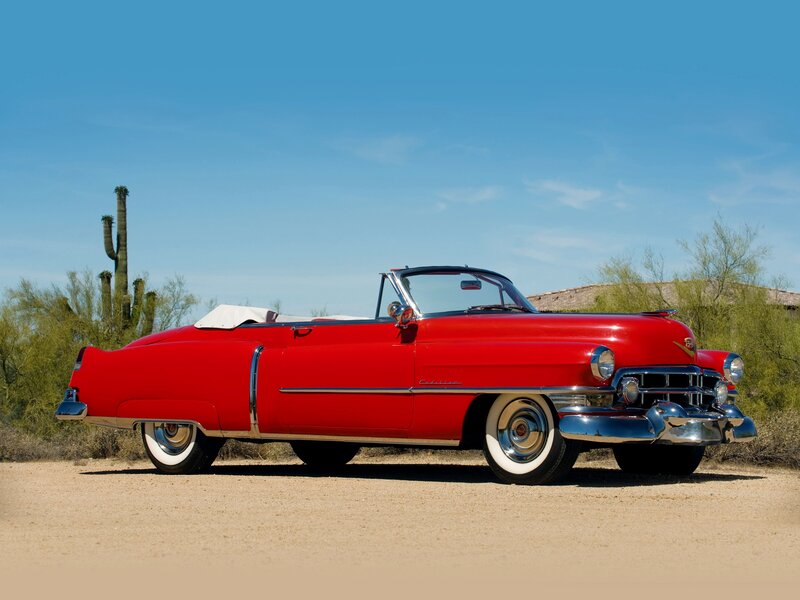 Red Classic Convertible — Serene, Afternoon, Photograph, Cactus