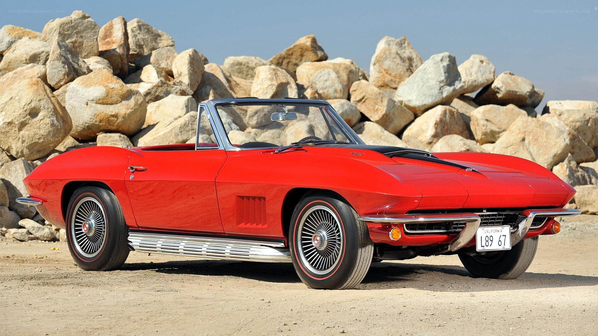 Red classic Corvette convertible