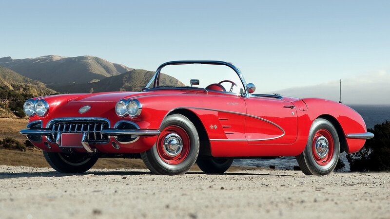 Red classic Corvette convertible
