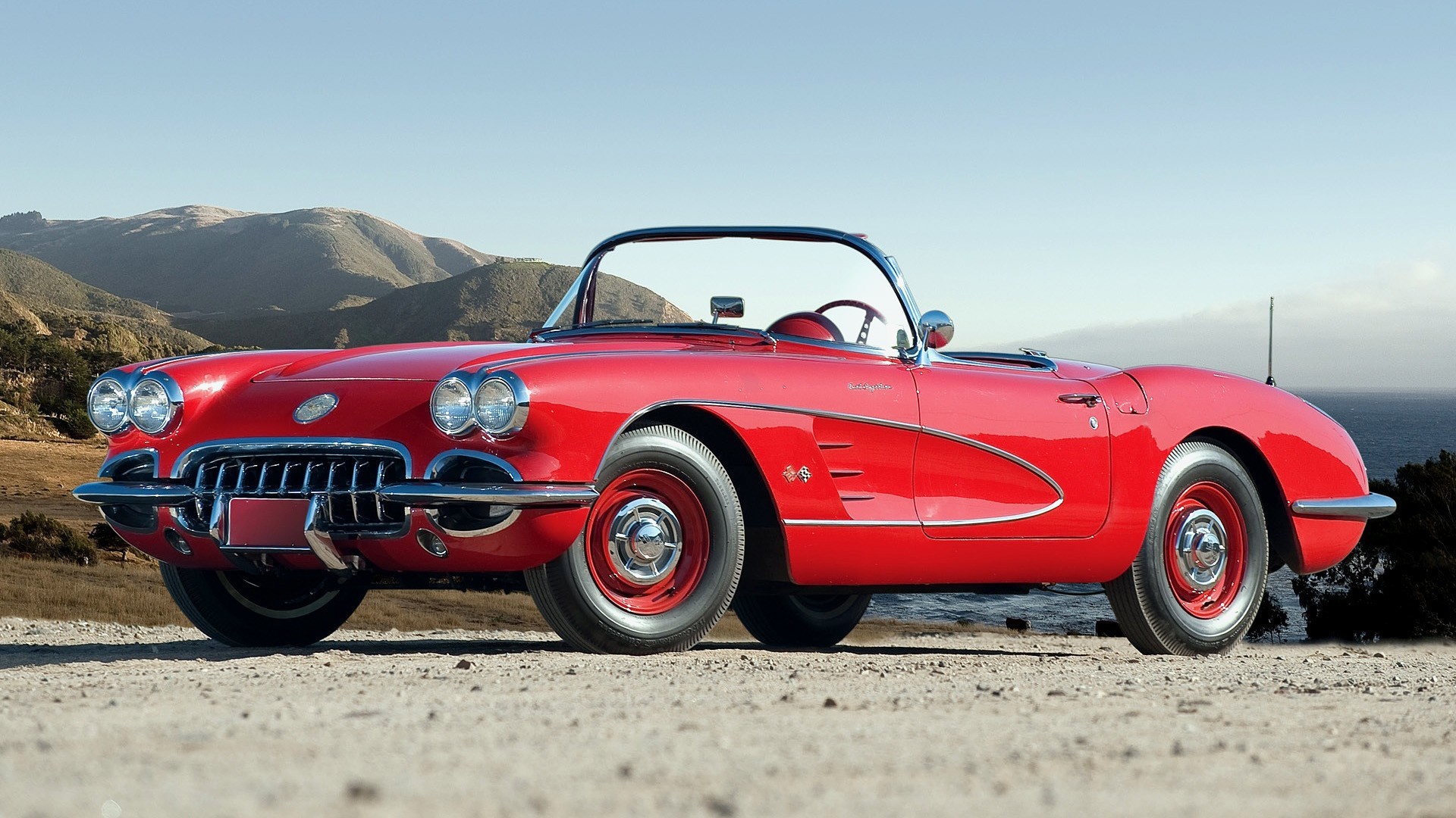 Red classic Corvette convertible